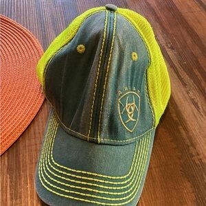 Men’s Women’s ARIAT SnapBack Hat Mesh Blue Neon Yellow